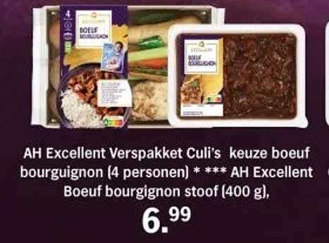 AH Excellent Verspakket Culi's keuzeboef bourguignon (4 personen) * *** AH Excellent Boeuf bourguignon stoev (400 g)