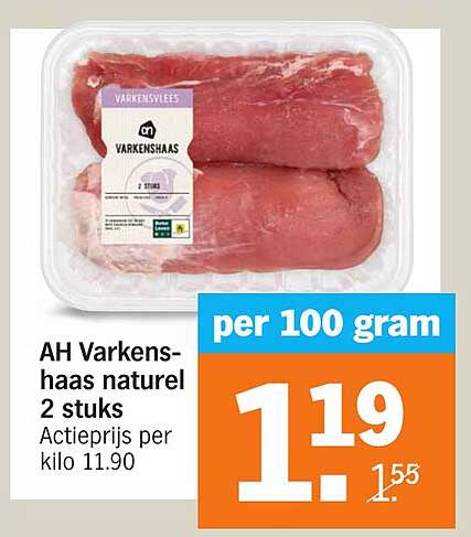 AH Varkenshaas naturel 2 stuks