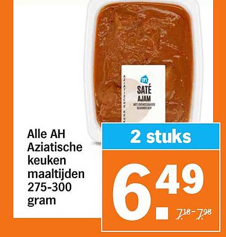Alle AH Aziatische keuken maaltijden 275-300 gram