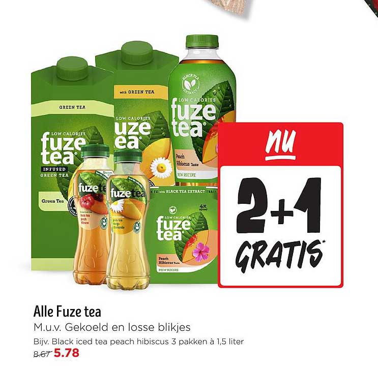 Alle Fuze tea M.u.v. Gekoeld en losse blikjes