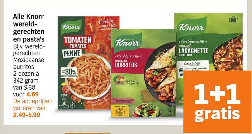 Alle Knorr wereldgerechten en pasta’s
