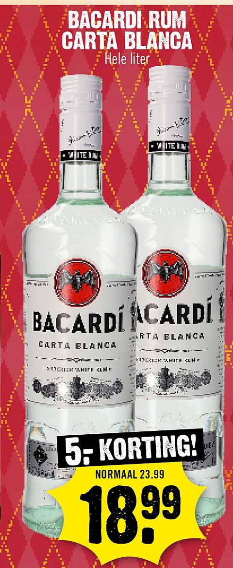 Bacardi Rum Carta Blanca Hele liter