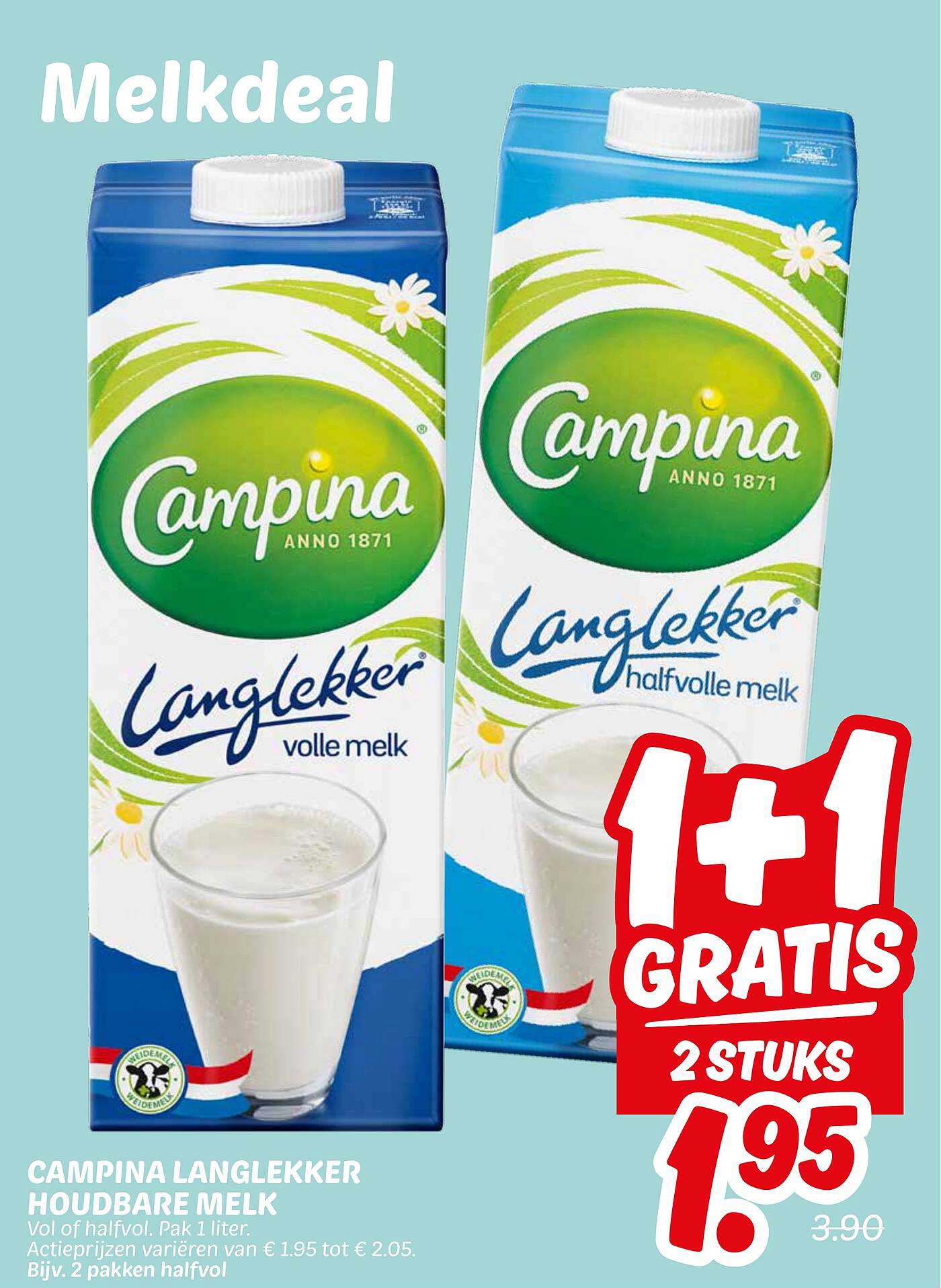 CAMPINA LANGLEKKER HOUDBARE MELK