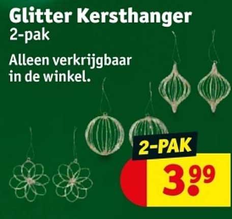 Glitter Kersthanger 2-pak