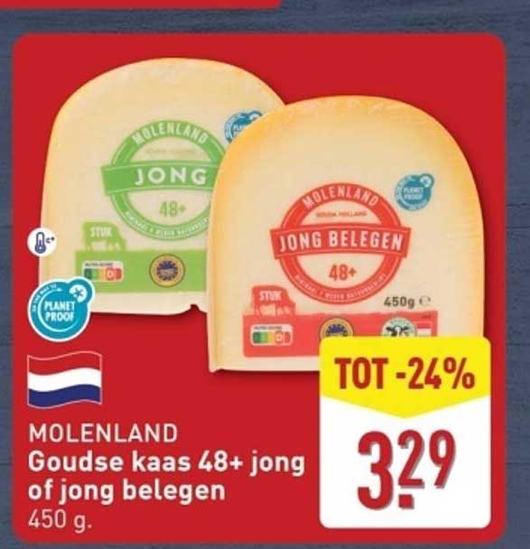 Goudse kaas 48+ jong of jong belegen