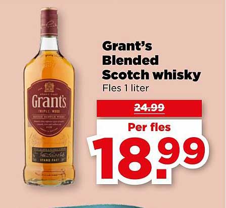 Grant's Blended Scotch whisky Fles 1 liter