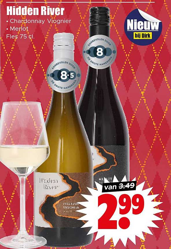 Hidden River Chardonnay Viognier Merlot Fles 75 cl
