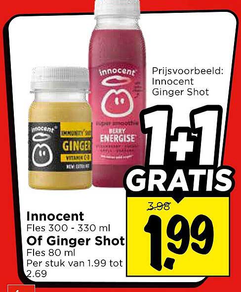 Innocent Fles 300 - 330 ml Of Ginger Shot Fles 80 ml