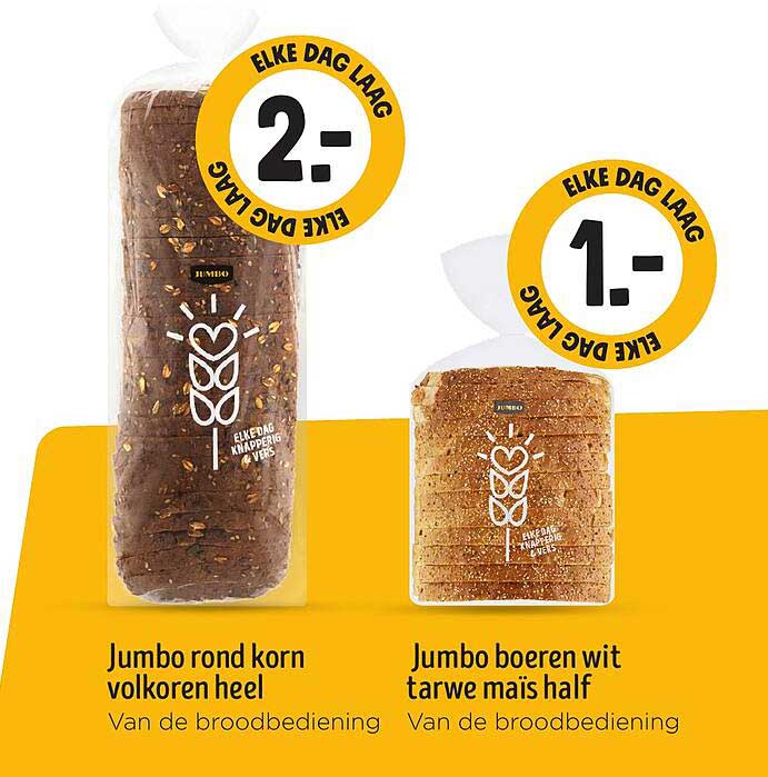 Jumbo rond korn volkoren heel en Jumbo boeren wit tarwe mais half
