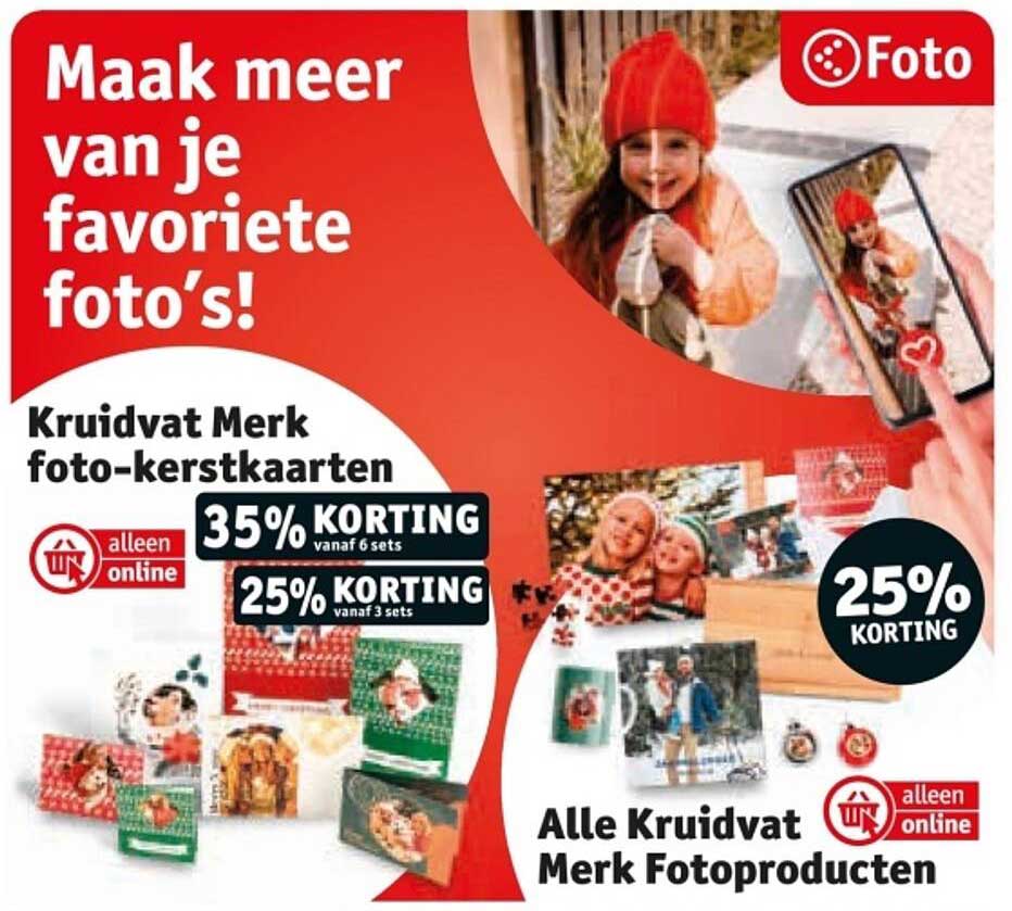 Kruidvat Merk foto-kerstkaarten - 35% KORTING vanaf 6 sets en 25% KORTING vanaf 3 sets