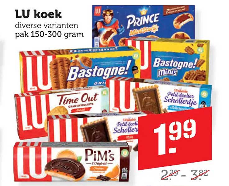 LU koek diverse varianten pak 150-300 gram
