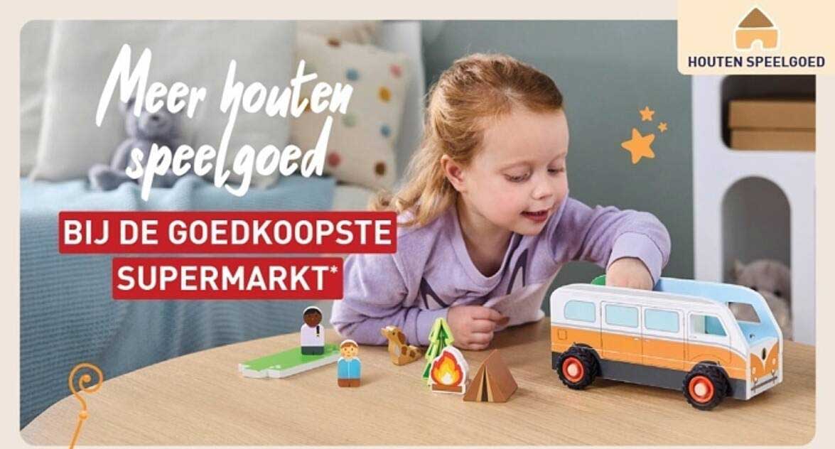 Meer houten speelgoed bij de goedkoopste supermarkt*