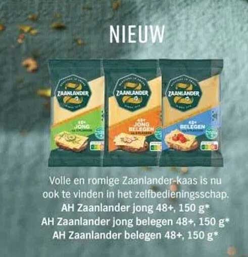 Nieuw: AH Zaanlander jong 48+, 150 g en AH Zaanlander belegen 48+, 150 g