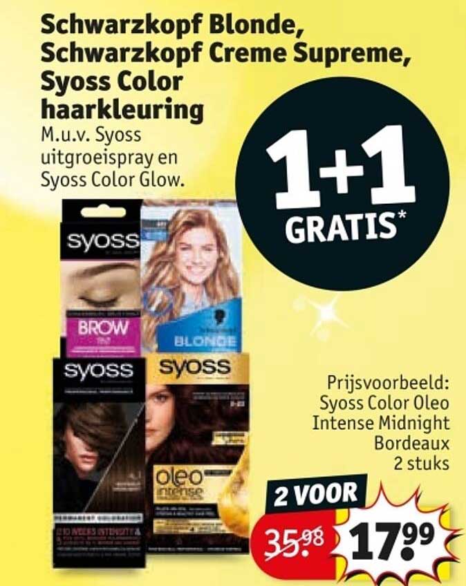 Schwarzkopf Blonde, Schwarzkopf Creme Supreme, Syoss Color haarkleuring