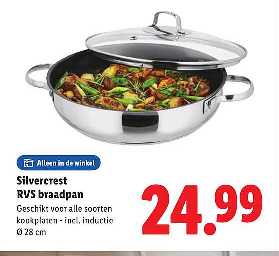 Silvercrest RVS braadpan