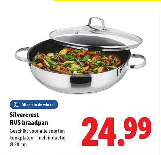 Silvercrest RVS braadpan