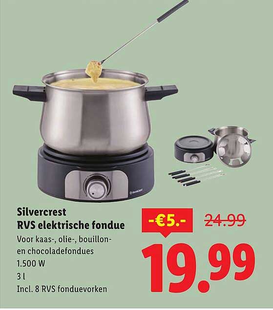 Silvercrest RVS elektrische fondue