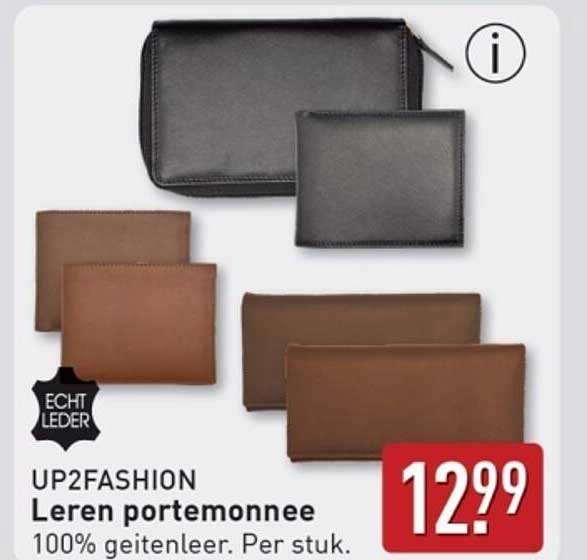 UP2FASHION Leren portemonnee