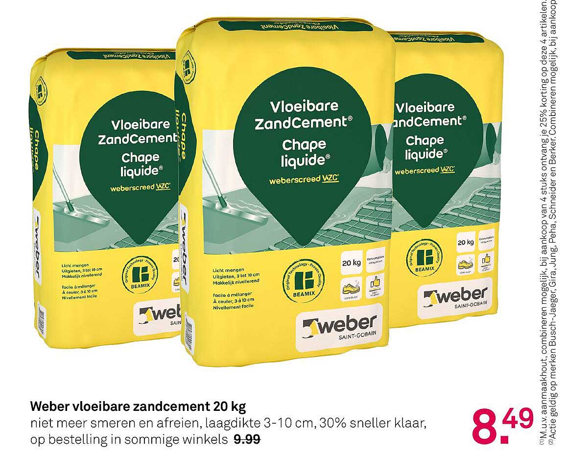 Weber vloeibare zandcement 20 kg