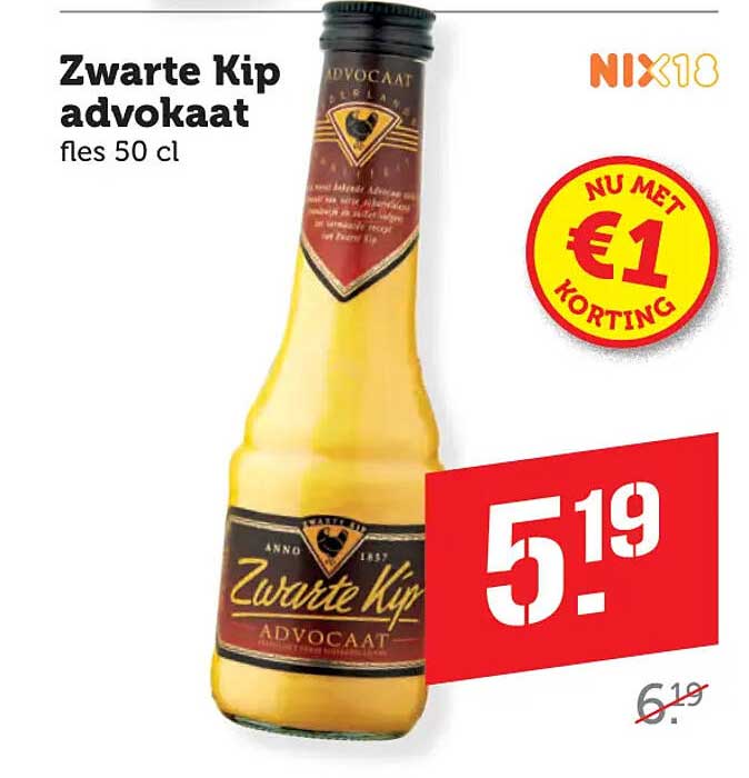 Zwarte Kip advocaat fles 50 cl
