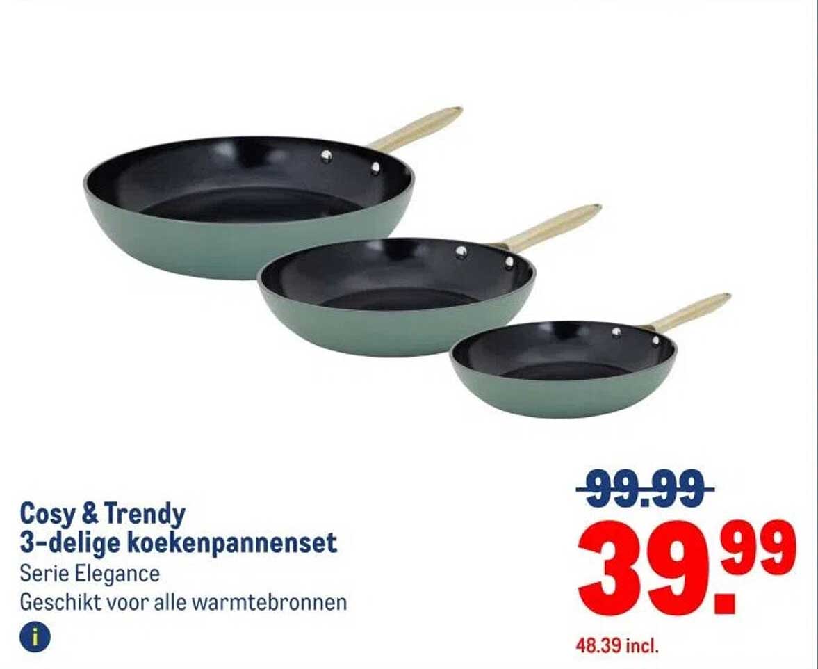 BE Living Delight 3-delige Koekenpannenset - 20, 24 & 28 cm