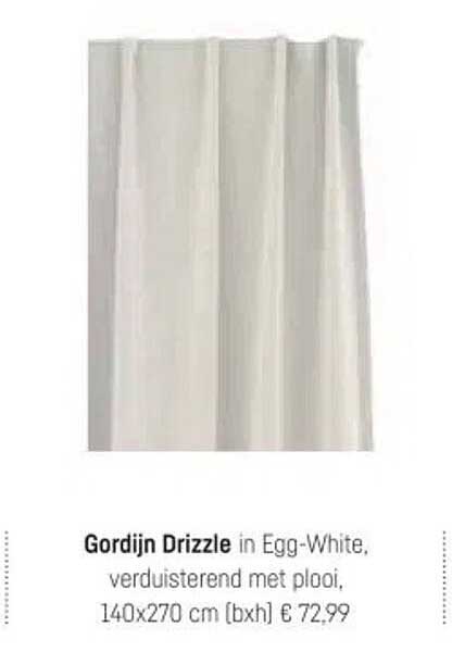 Gordijn Drizzle in Egg-White, verduisterend met plooi, 140x270 cm (bxh) € 72,99