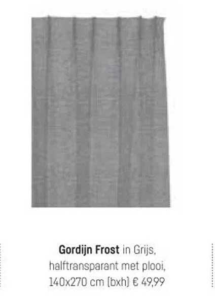 Gordijn Frost in Grijs, halftransparant met plooi, 140x270 cm (bxh) € 49,99