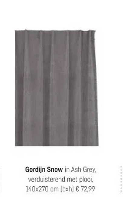 Gordijn Snow in Ash Grey, verduisterend met plooi, 140x270 cm (bxh) € 72,99