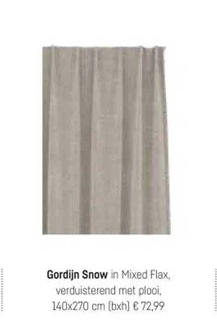 Gordijn Snow in Mixed Flax, verduisterend met plooi, 140x270 cm (bxh) € 72,99