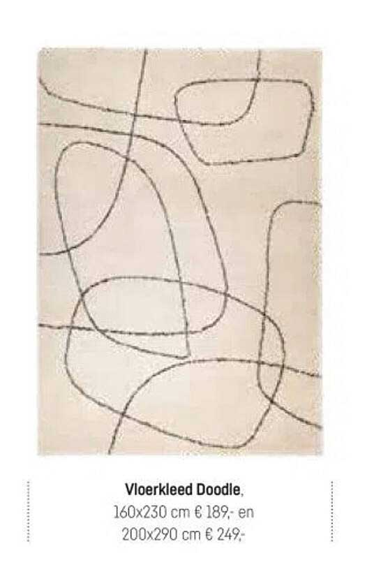 Vloerkleed Doodle, 160x230 cm € 189; en 200x290 cm € 249.