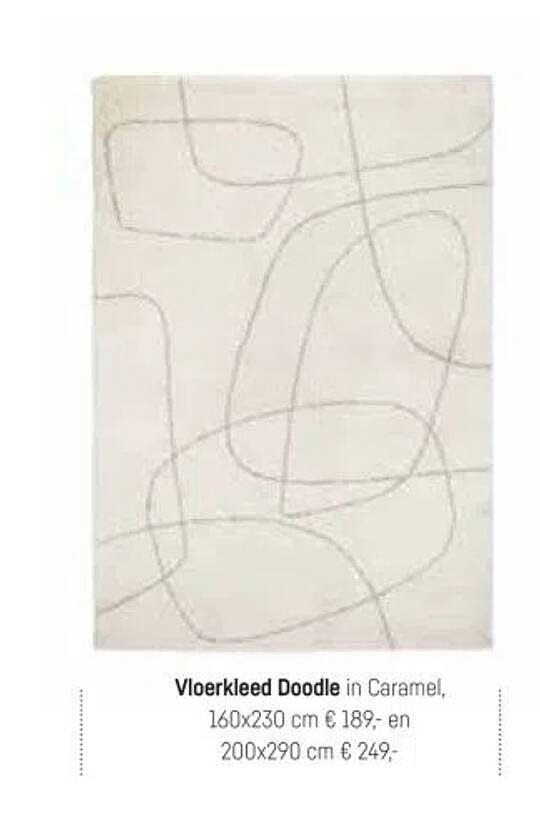 Vloerkleed Doodle in Caramel, 160x230 cm € 189,- en 200x290 cm € 249,-