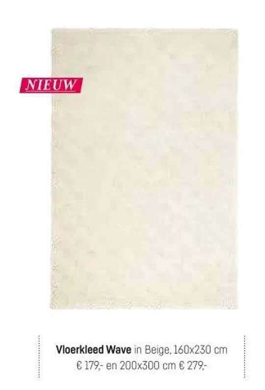 Vloerkleed Wave in Beige, 160x230 cm € 179,- en 200x300 cm € 279,-