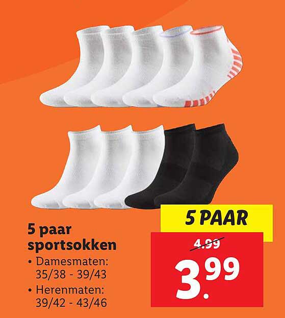 5 paar sportsokken