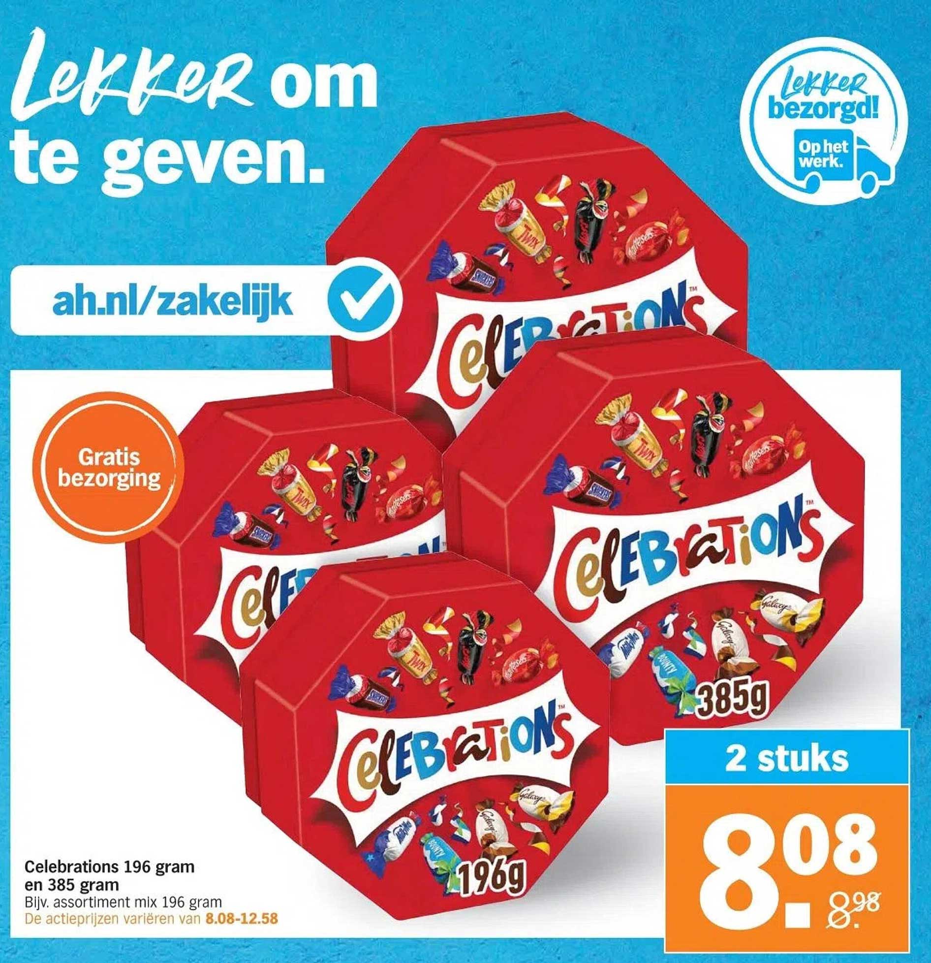 Celebrations 196 gram en 385 gram