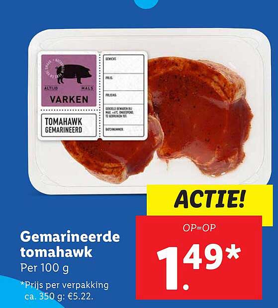 Gemarineerde tomahawk