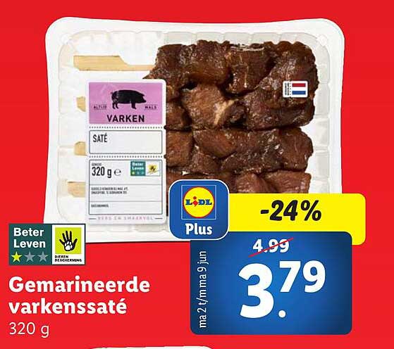 Gemarineerde varkenssaté