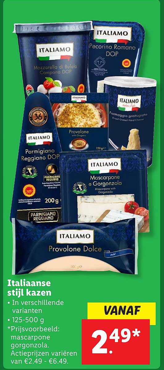 Italiaanse stijl kazen
