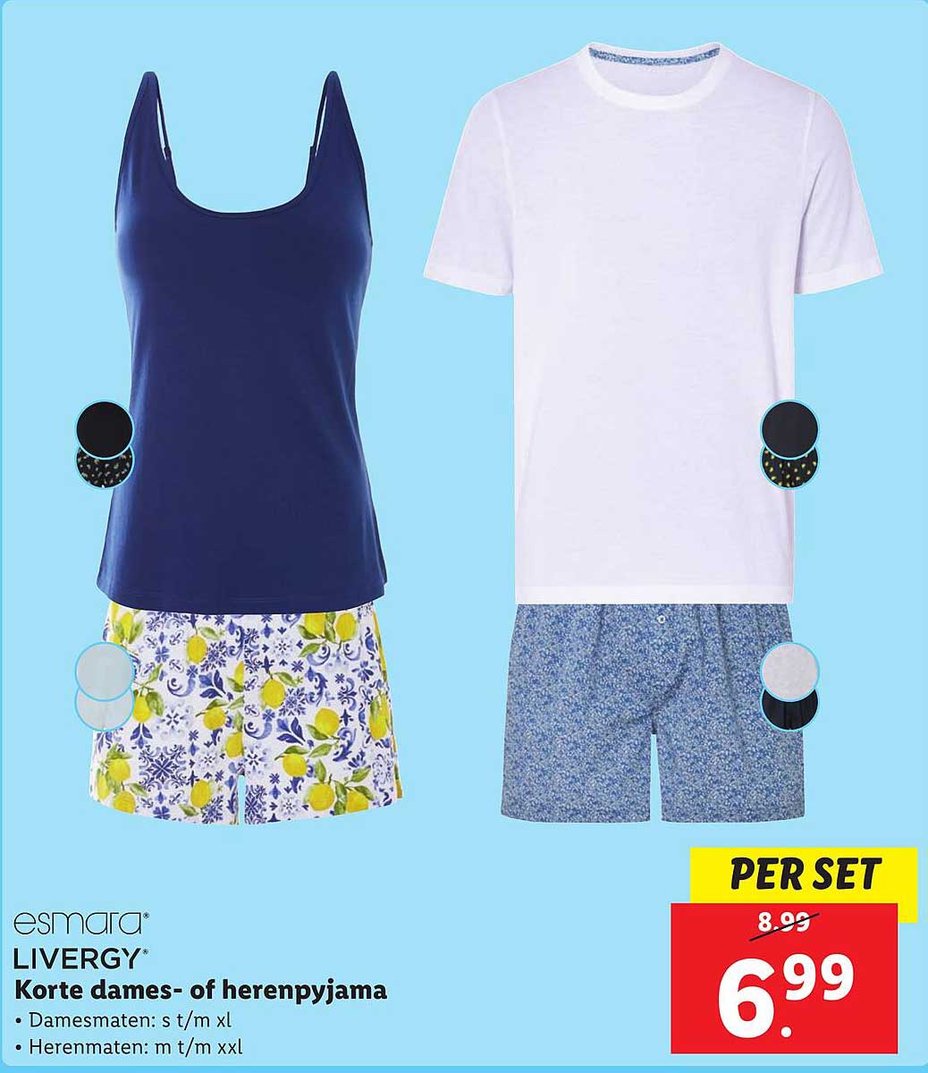 Korte dames- of herenpyjama