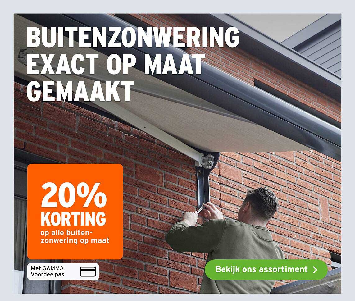 20% KORTING op alle buitenzonwering op maat