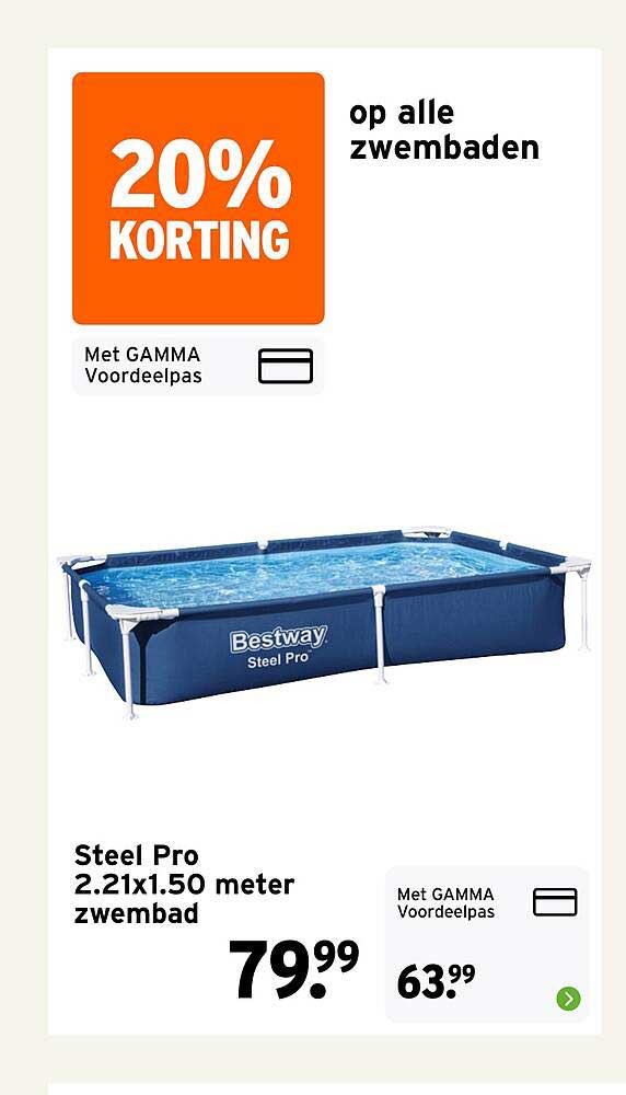20% korting op alle zwembaden met GAMMA Voordeelpas