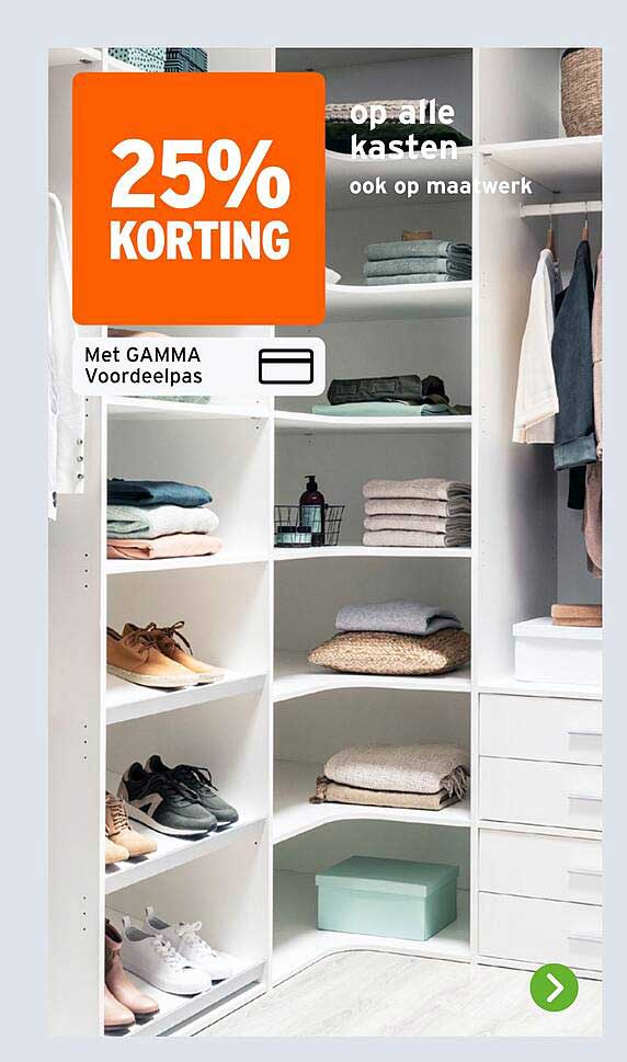 25% KORTING op alle kasten ook op maatwerk
