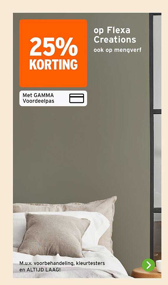 25% KORTING op Flexa Creations ook op mengverf