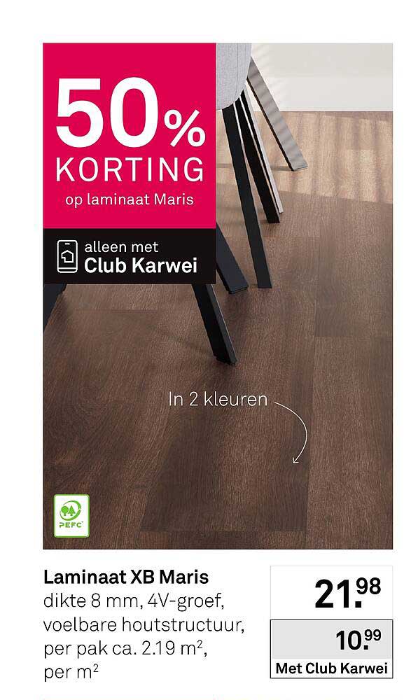 50% KORTING op laminaat Maris
