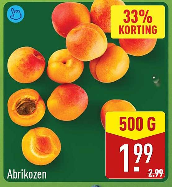 Abrikosen 33% korting