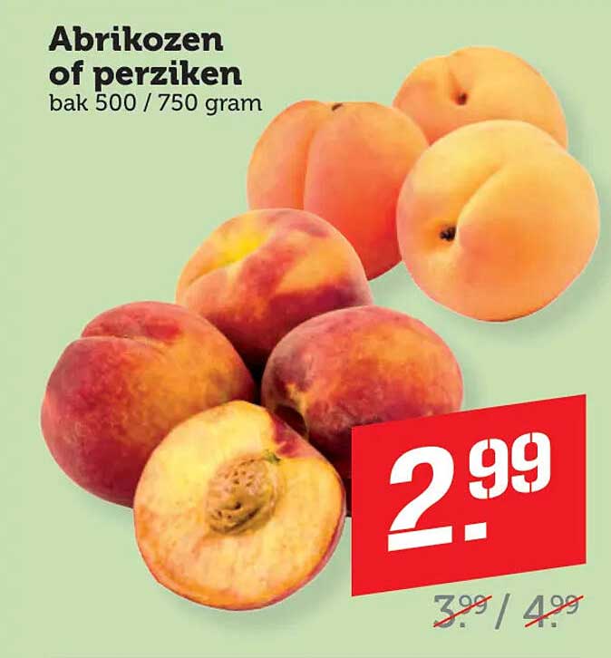 Abrikozen of perziken bak 500 / 750 gram