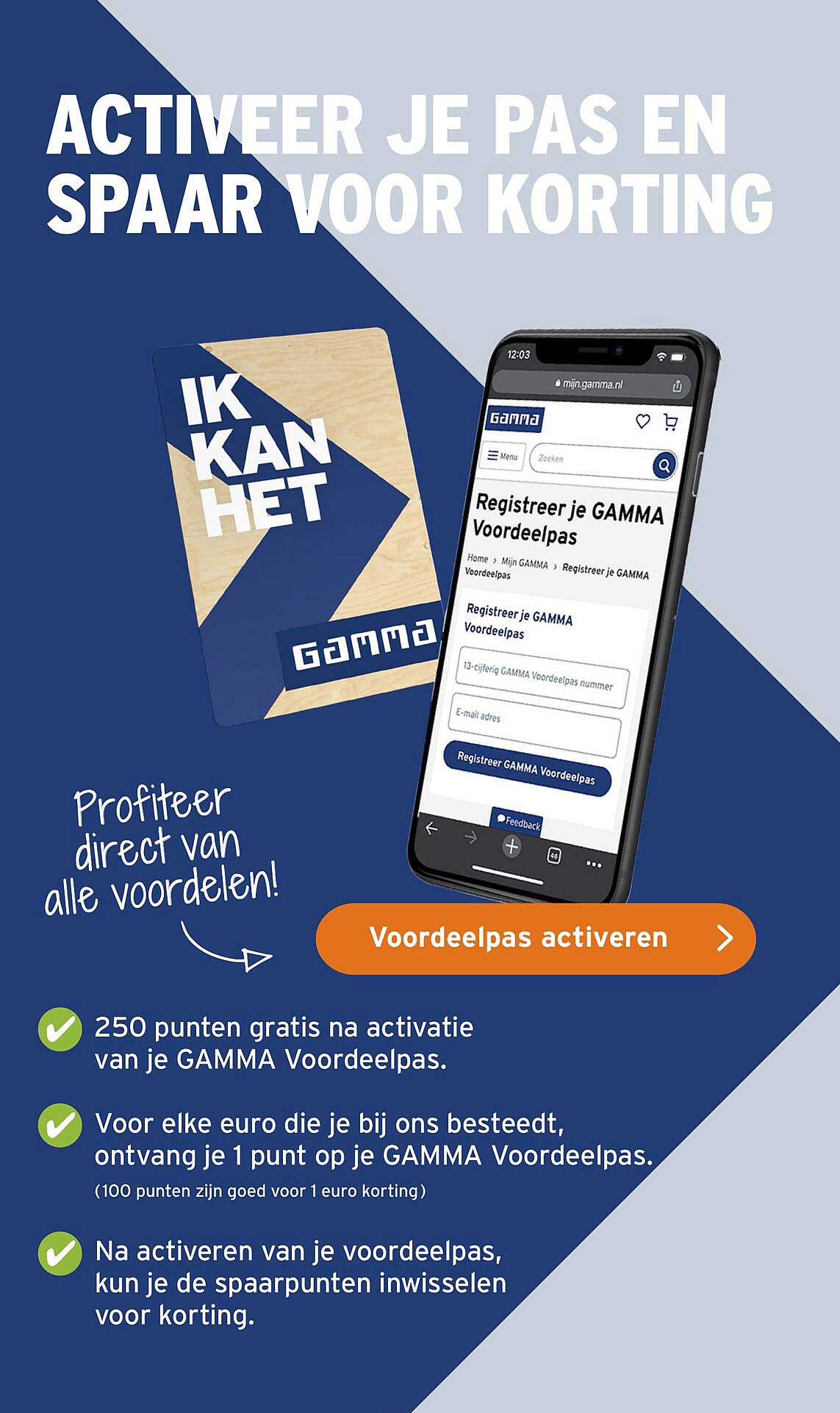 Activeer je pas en spaar voor korting