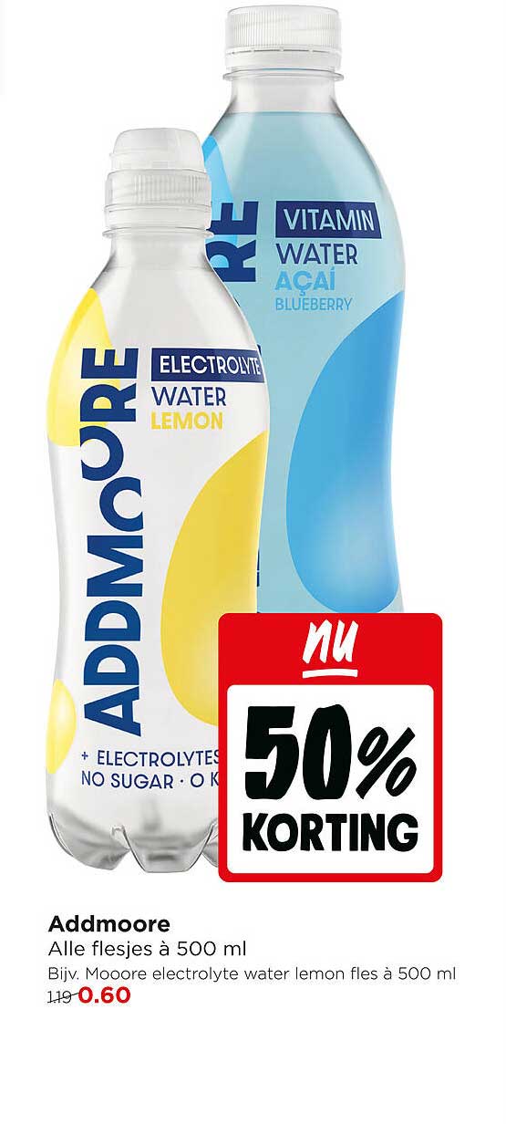 Addmoore Alle flesjes à 500 ml nu 50% korting