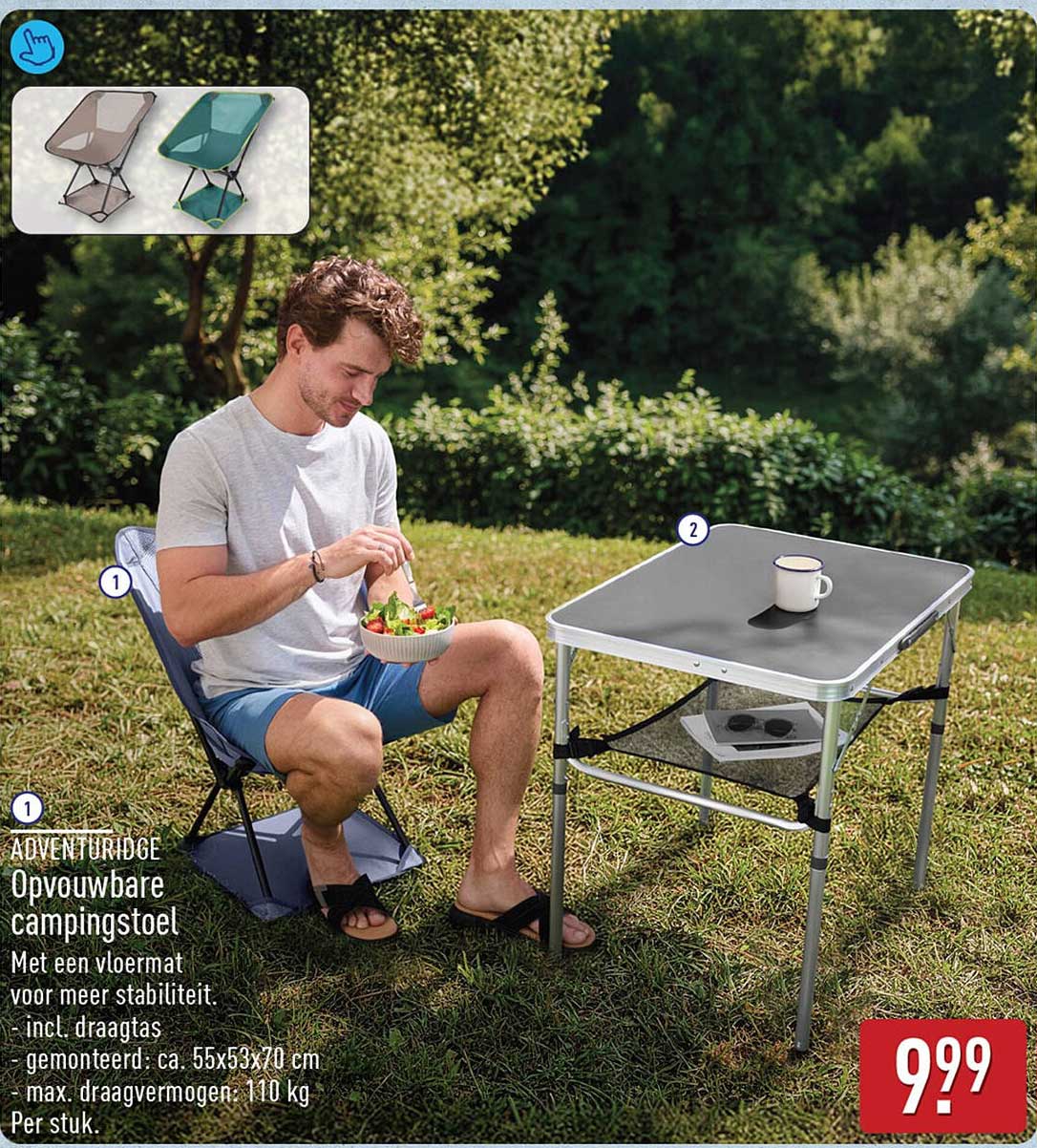 ADVENTURIDGE Opvouwbare campingstoel