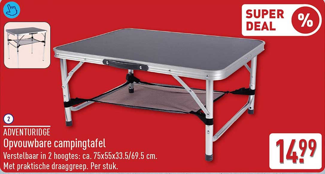 ADVENTURIDGE Opvouwbare campingtafel