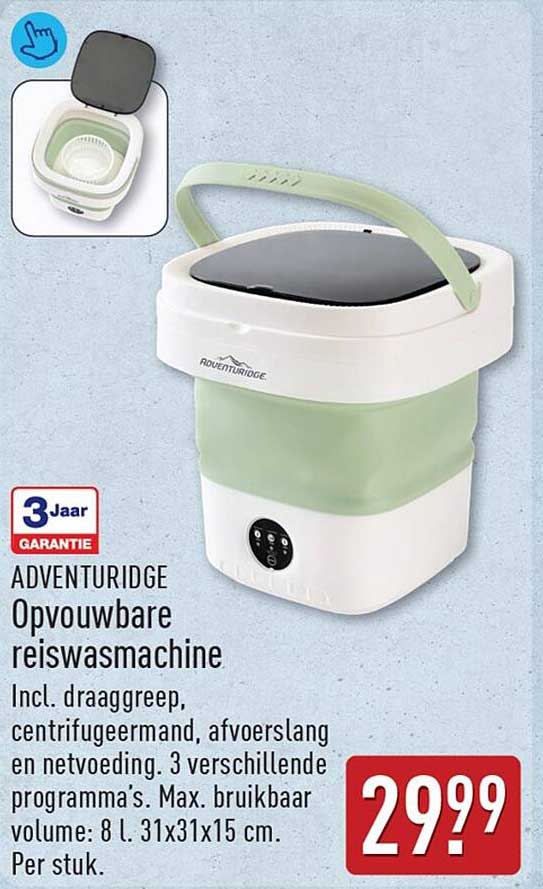 ADVENTURIDGE Opvouwbare reiswasmachine